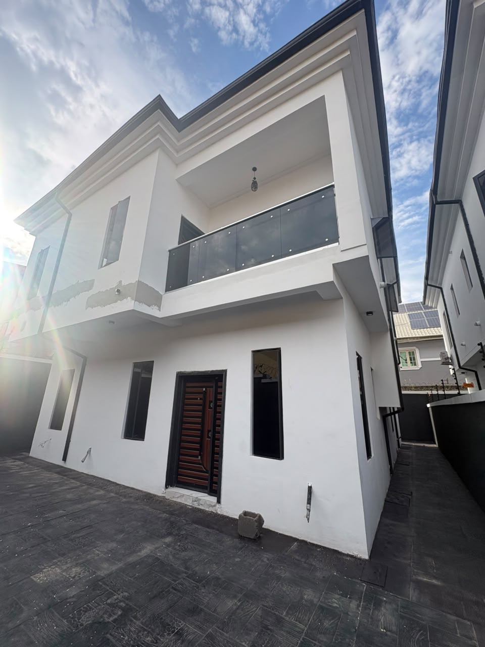 Home with a glass balcony