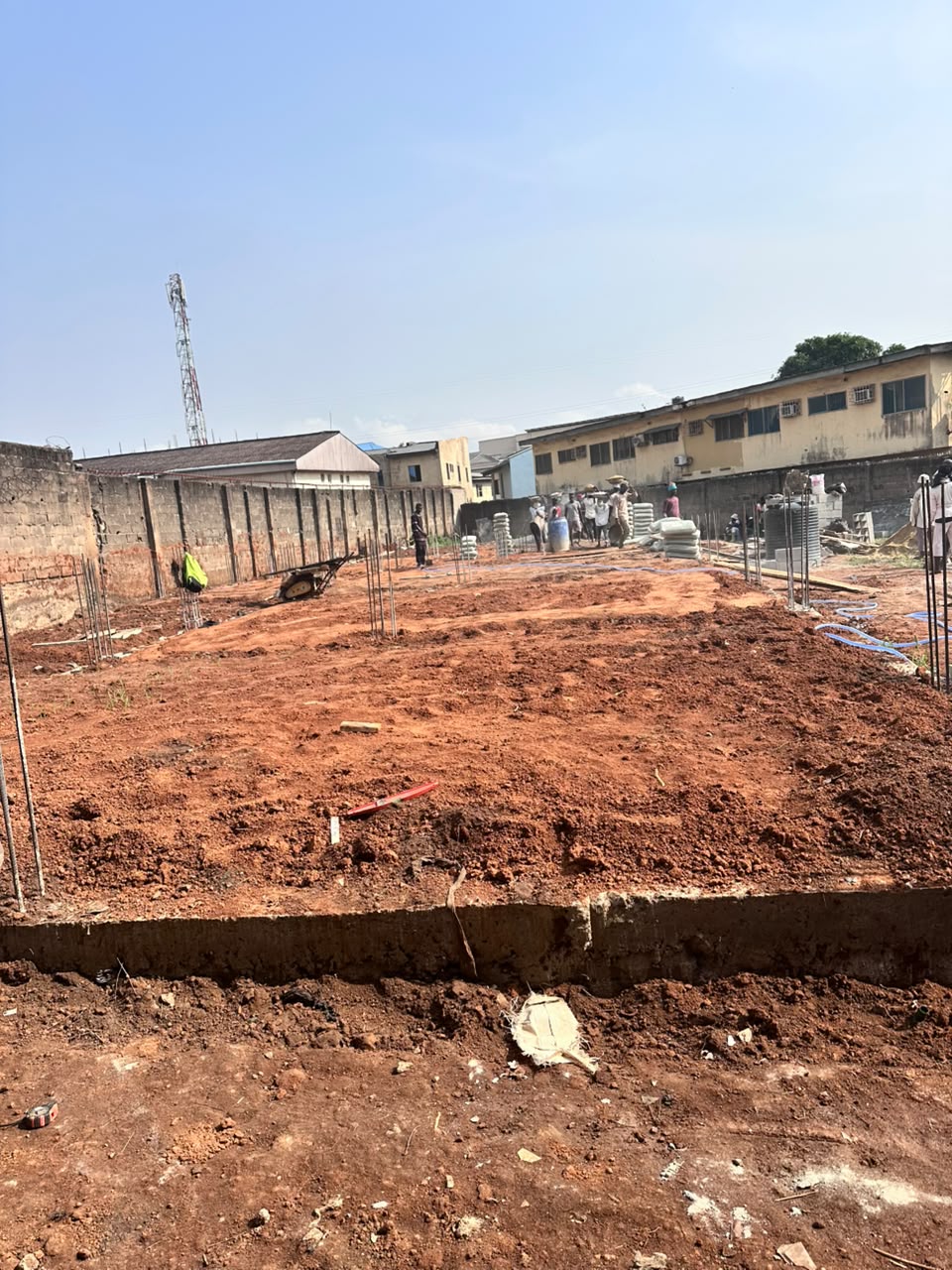 Building site at the foundation stage